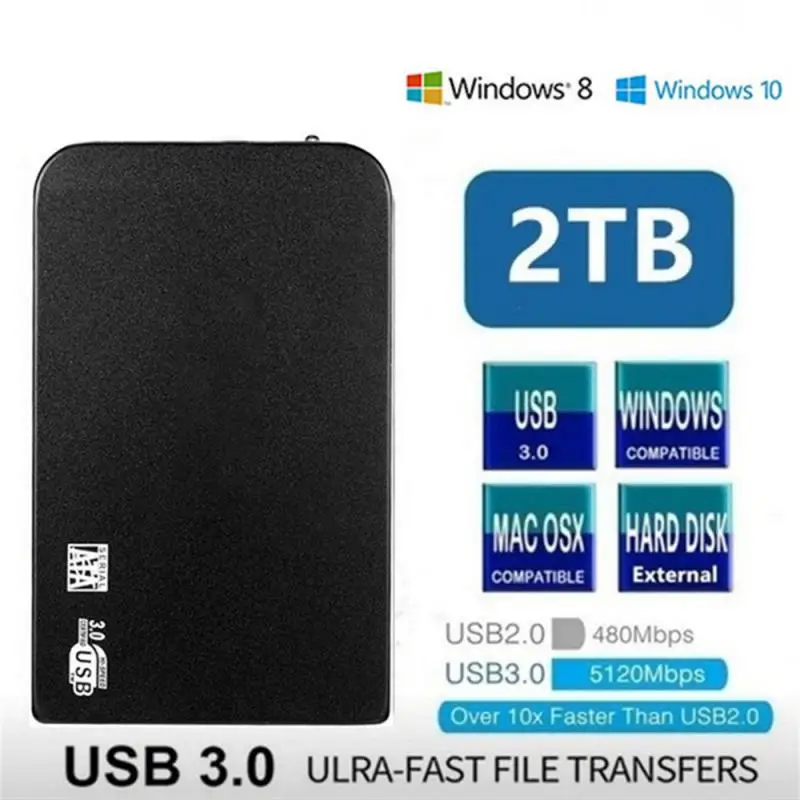 

Ultra-thin High-capacity Portable Mobile Hard Disk USB3.0 High-speed Transmission Hard Disk 250G External Hard Disk