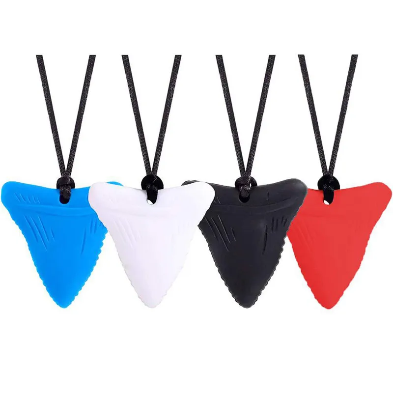 1 Pcs Sensory Chew Necklace Cartoon Chewy Kids Silicone Triangle Fangs Toys Silicone Teeth for Children with Autism Accessories 4