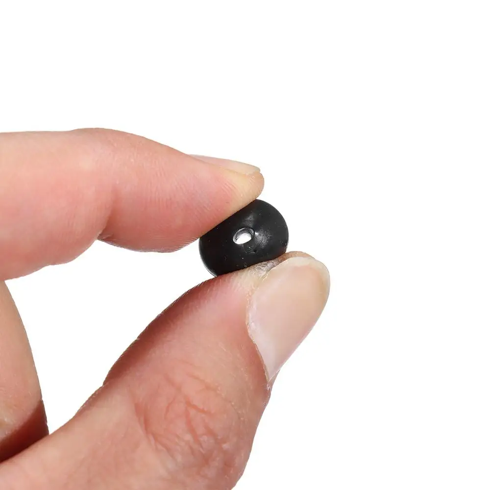 100 teile/los Schwarz 3mm-12mm Runde Weiche und harte bohnen Angeln Lockt köder Haken Angeln Perlen Raum stopper Rig Zubehör – Detail 4
