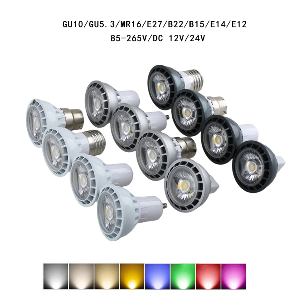 

Dimmable LED Spotlight AC85-265V Mini LED Lamp Bulb E12 E14 E27 B22 B15 GU10 GU5.3 MR16 Energy Saving LED Bulbs Bedroom Office