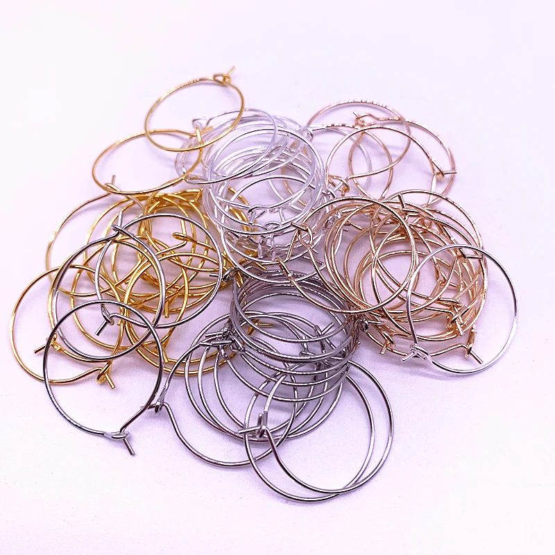 30pcs/lot 20 25 30 35mm Hoops Earrings Big Circle Ear Wire Hoops - Main Image