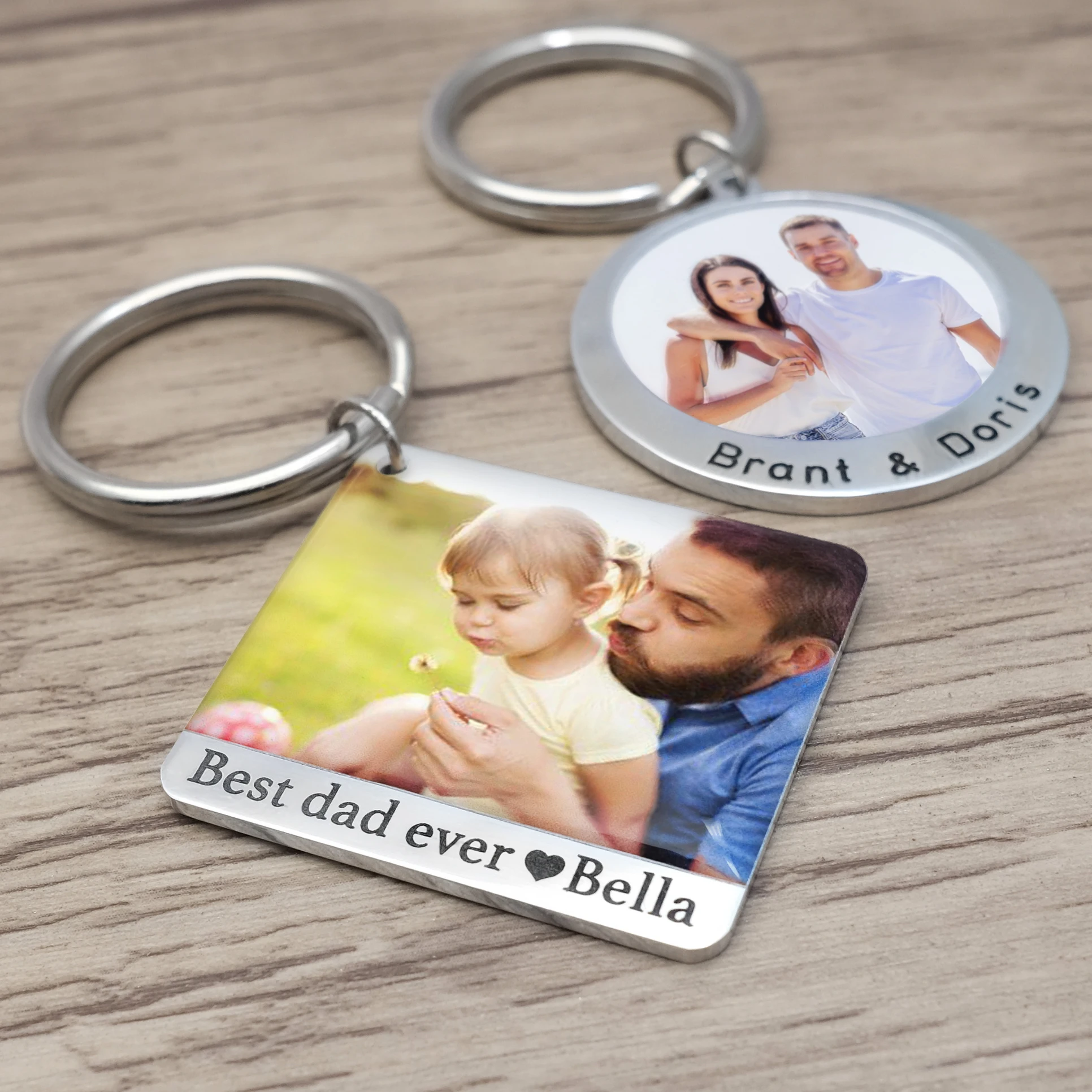 

Personalized Photo Keychain Picture Key Chian Couple Keychain Photo Keepsake Father's Day Gift Best Dad Ever Picture Keychain
