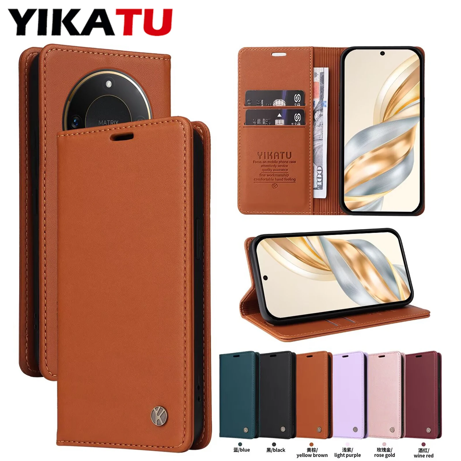 Premium Magnetic Leather Wallet Case