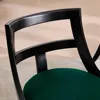 Modern Farmhouse Dining Chairs Set of 2 Mid Century Upholstered Dining Chair with Wooden Curved Back Kitchen Chairs for Dining 6
