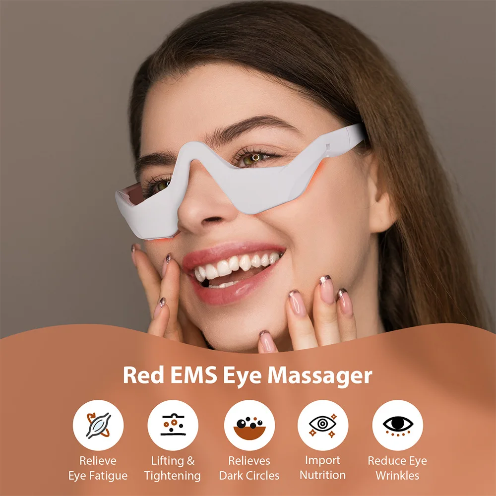 EMS Undereye Red Light Eye Massage Instrument Beauty Tool Dark Circles Anti-eye Wrinkles Essence Introducer Eye Beauty Device