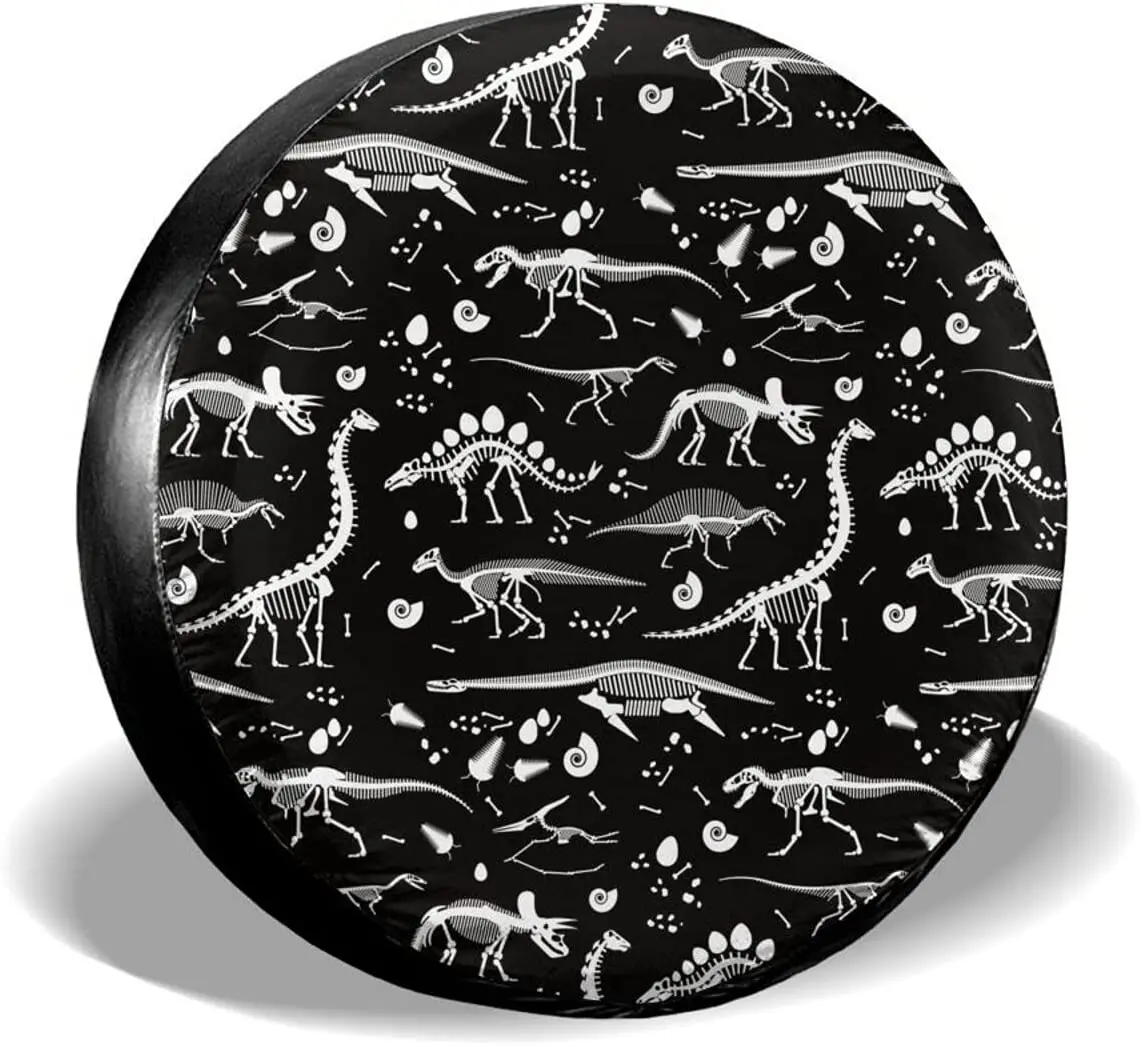 

Cool Dinosaurs Skeletons Spare Tire Cover Waterproof Dust-Proof UV Sun Wheel Tire Cover Fit Fits most vehicle tire covers