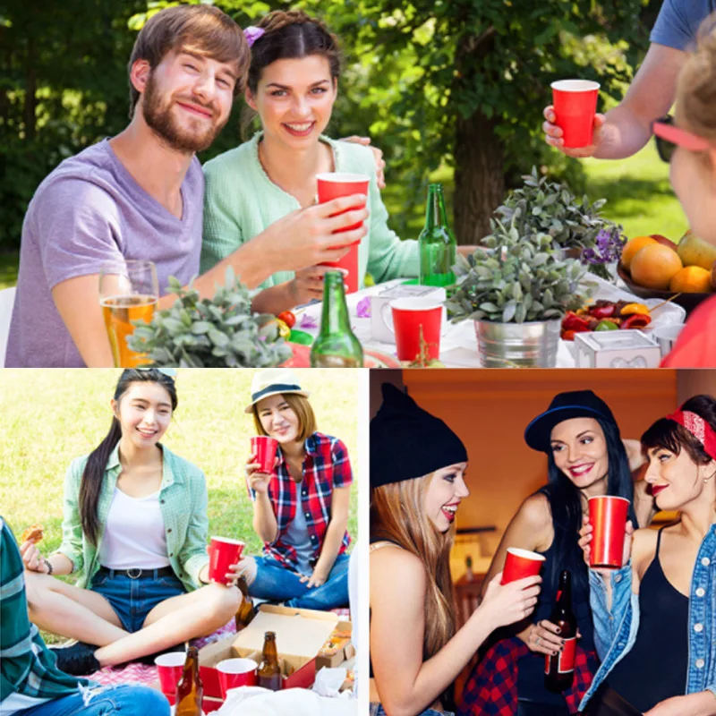 Plastic Cups 16-Ounce 50 Pack For Drinks BBQ Picnics