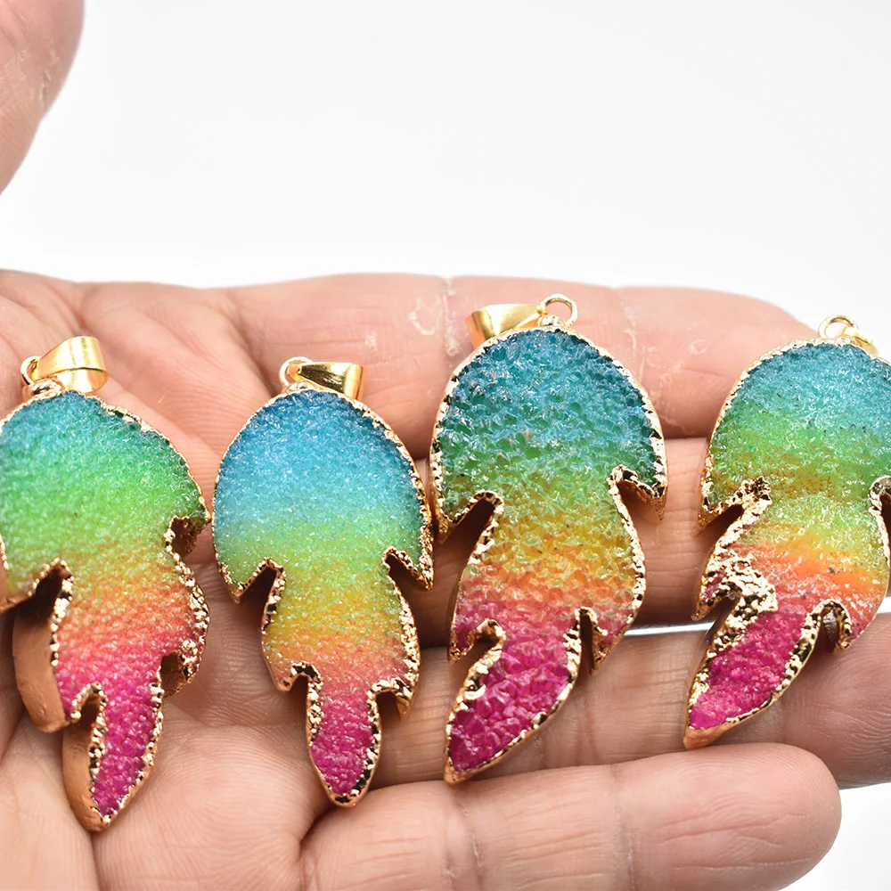 

2022 модные подвески из натурального камня, лидер продаж, подвески в виде листьев в ассортименте для изготовления ювелирных изделий, 4 шт./лот, оптовая продажа, бесплатная доставка