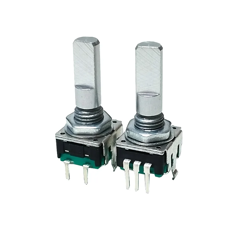 2 Encoder Rotativi EC16 Con Interruttore, Manico 15mm, Per Audio E Potenziometri Digitali