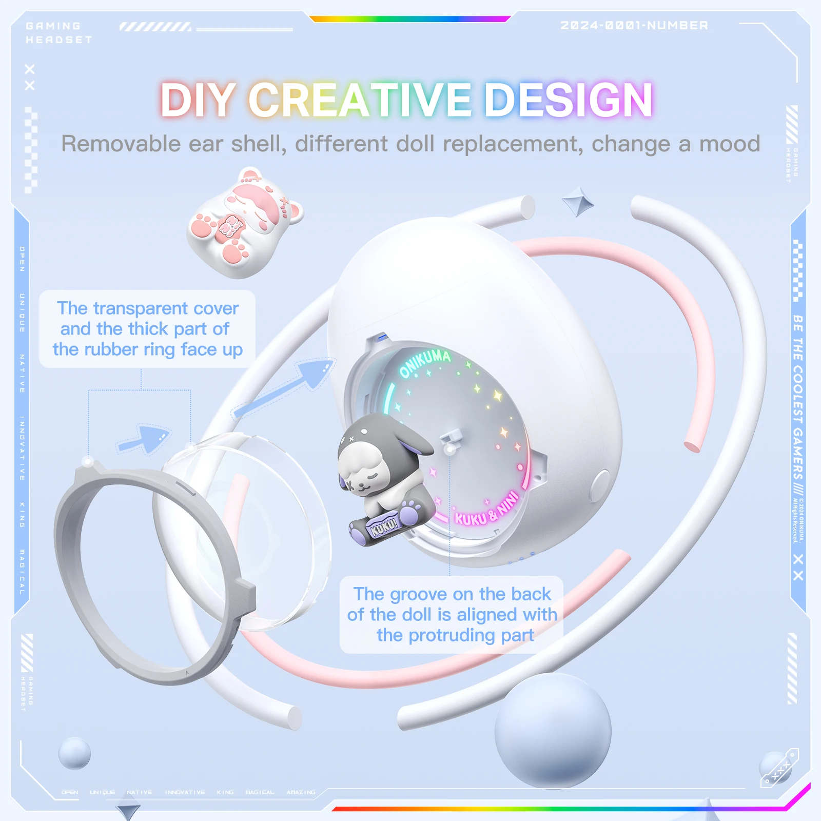 ONIKUMA Premium Wireless Stereo Earbuds with HD Voice and ENC Noise-Cancelling Microphone