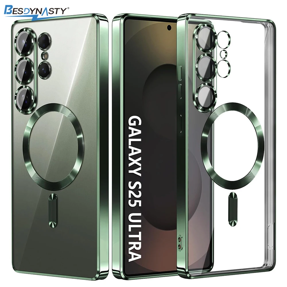Magnetic Clear Soft Case with Luxury Glitter Plating