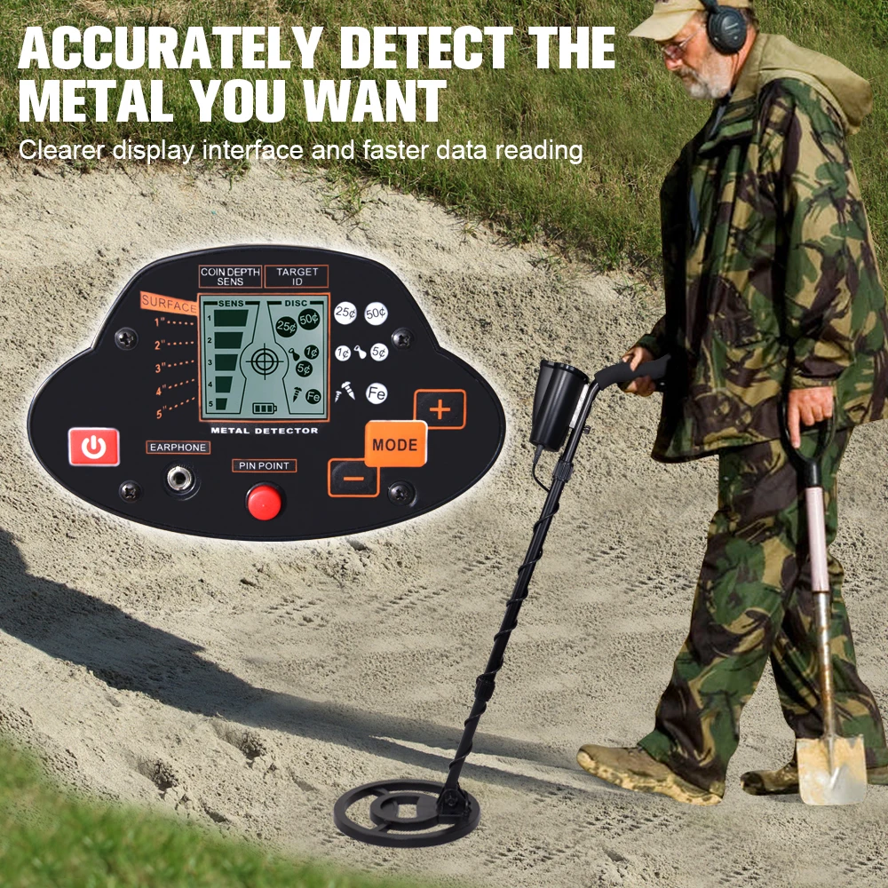 detector de metales Professional Ground Metal Detector Adjustable Balance Disc Pin pointer Modes Upgraded Hunter Detecting