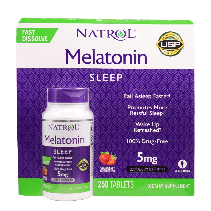 

Free Shipping Original Natrol Melatonin 5mg*250pcs Fall Asleep Faster Stay Sleep Longer