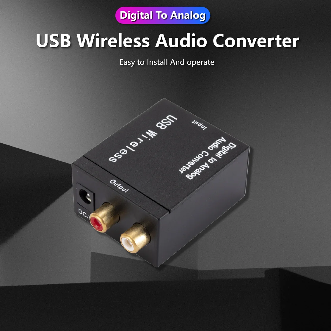 Audio Converter Adapter Audio Converter Audio Decoder Bluetooth-Compatible Digital to Analog Optical Fiber Toslink Coaxial Signal To RCA R/L Analog