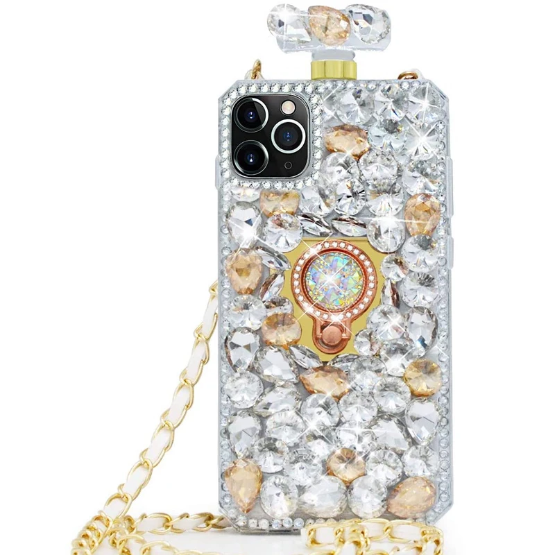 

Luxury Bing Bling With Crystal Perfume Bottle Phone Case For IPhone 14 13 12 11 Pro Max XR XS X 7 8 Plus SE 2020 Mini Wome Cover