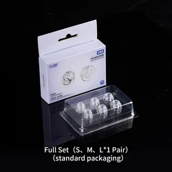 Premium Clear Liquid Silicone Eartips - Noise Isolating Soft Earphone Accessories (Full Set)