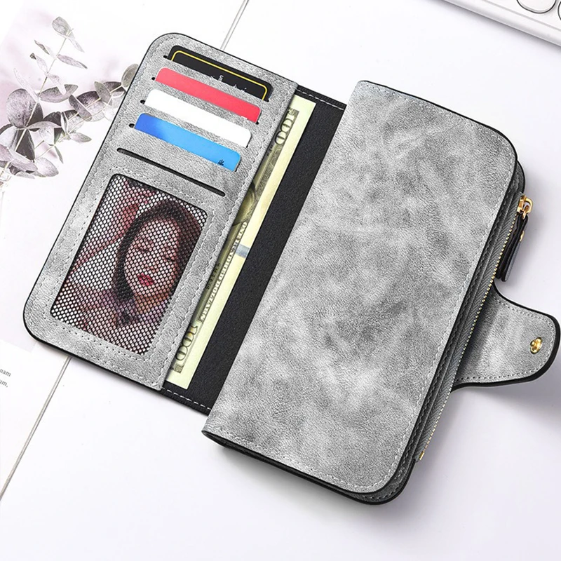 Long PU Leather Butterfly Flower Wallet with Zipper & Card Holder Sa5e5d4e02f7b4788bf199030cbaf351a5