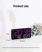Extra Large Digital Wall Clock with LED Display with Date, Temperature, Timer for Living Room, Bedroom, Gift for Seniors 2