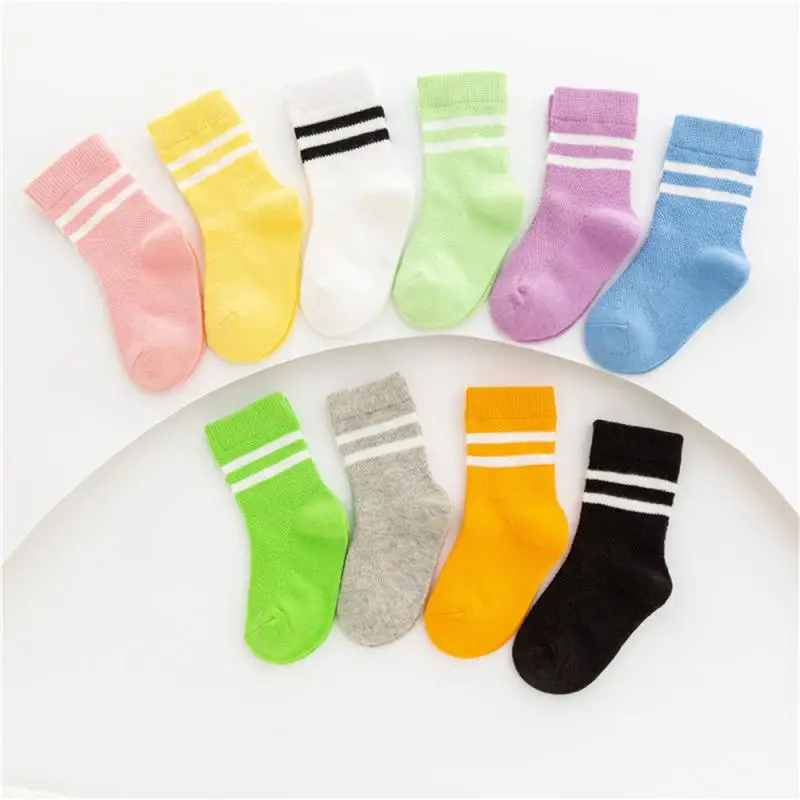 

Childrens Clothing Over 2 Years Old Summer Thin Socks Strong Sweat Absorption Striped Sports Socks Baby Childrens Mesh Socks