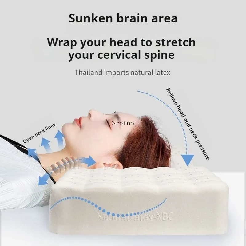 Thailand Natural Latex Neck Pillow for Single Person Sleeping Adult Specific Cervical Protection Pillow almohadas para dormir 2