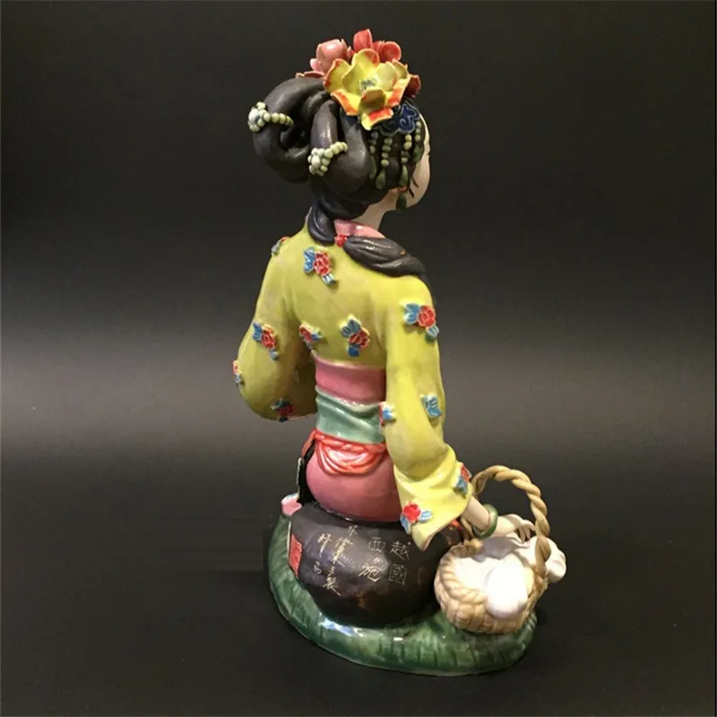 Chinese Classical Ancient Beautiful Women Statue Xi Shi Lady Art Sculpture Ceramic Craft Home Decoration Gift Ornament Art 4