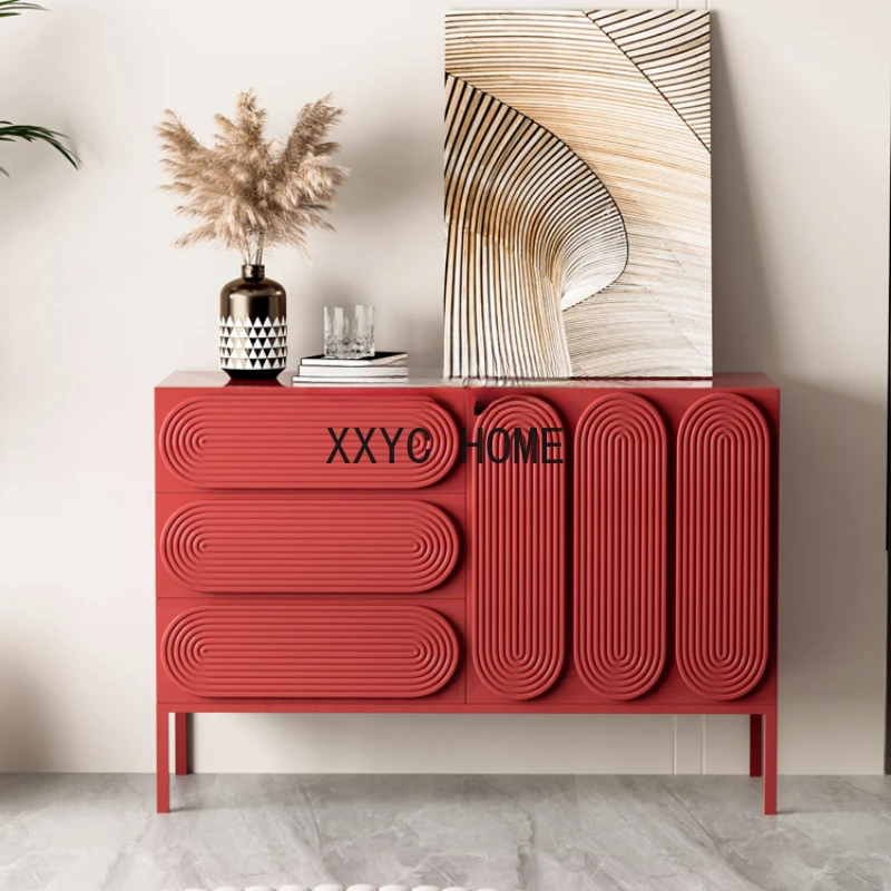 

Cool Style Paint Sideboard Cabinet Personalized Art Home Entrance Cabinet Modern Simple Storage Locker