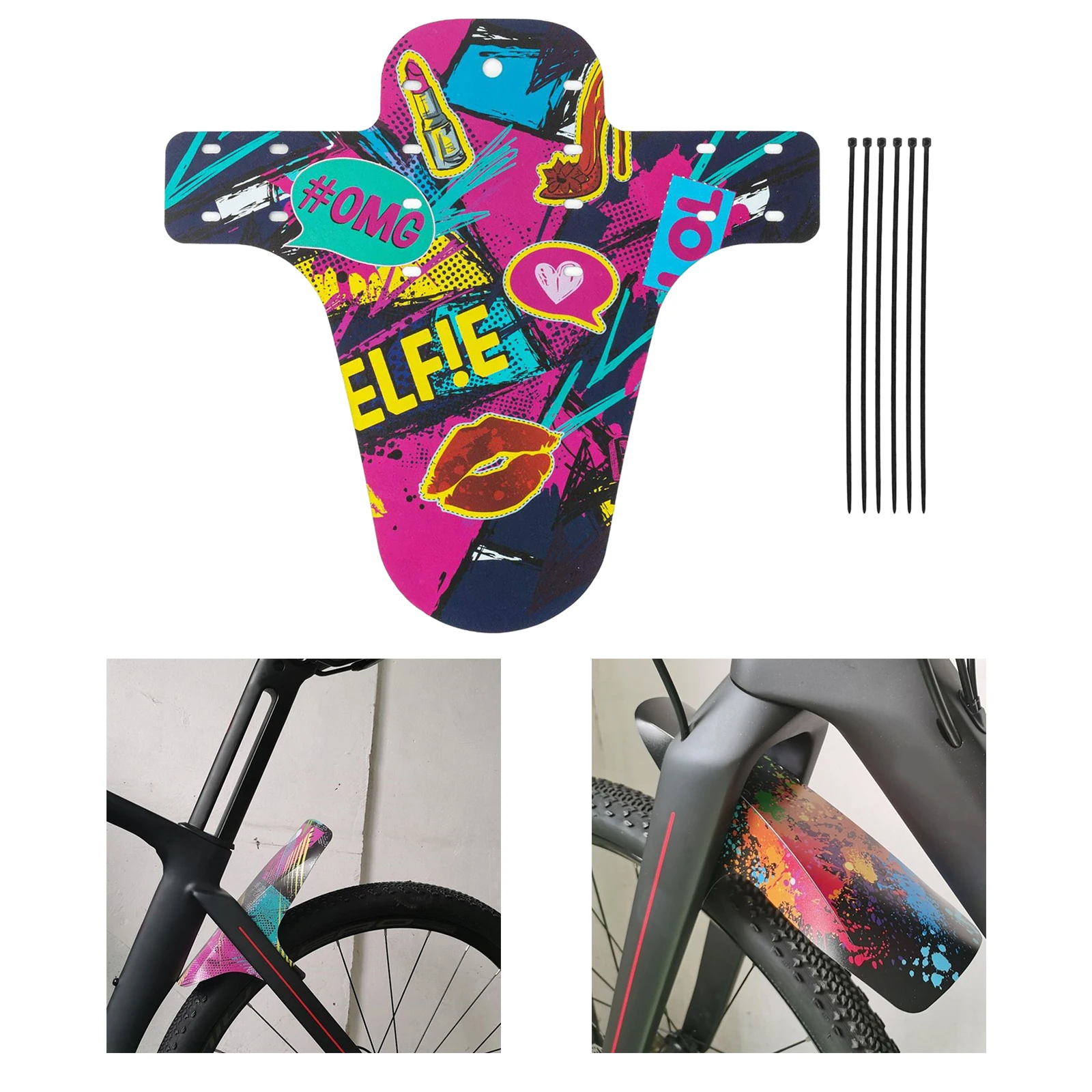Road Mountain Bike Mud Guard Front Tyre Splash Carbon Fiber Fits 26" 27.5" 29" MTB Mudguard Fender Bike Accessories bicycle fender