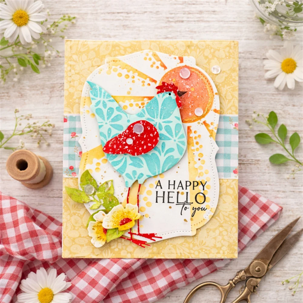 컨트리 루스터 다이 금속 커팅 다이 스텐실 카드 만들기용 스크랩북 DIY 공예품 새로운 다이 용품 2026 봄 몰드