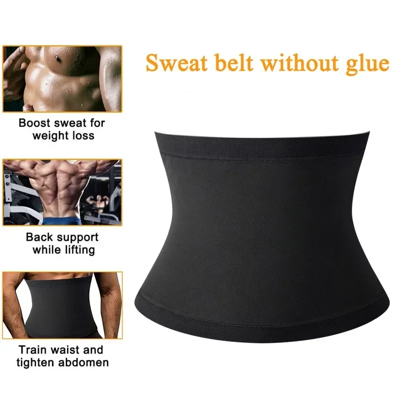 Men Sauna Abdomen Reducer Body Shaper Gym Fitness Sweat Trimmer Belt Waist Trainer Belly Slimming Shapewear