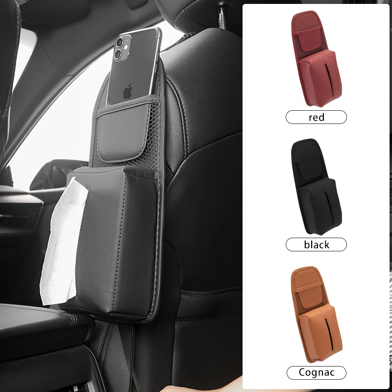PU 카시트 보관 가방 정리함 자동차 티슈 박스, 휴대폰 거치대 액세서리, BMW 시리즈 3 4 5 6 7 G30 G20 F30 F10 X1X2 X3X4X5X6X7