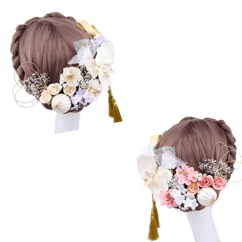 

18 шт., заколка для волос в японском стиле, модная красочная заколка в форме цветка для невесты