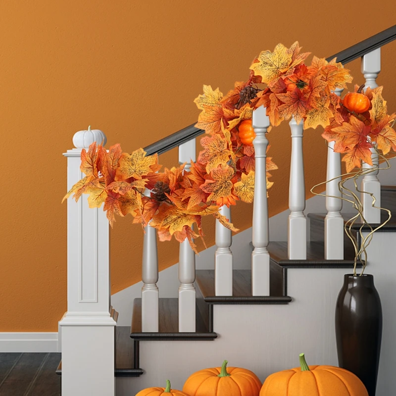 

KX4B Artificial Autumn Maple Leaves Fall Decorations for Home Garden