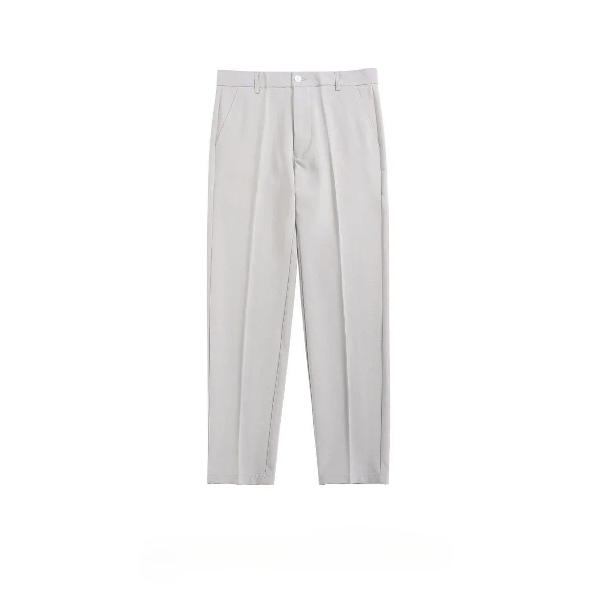 thumbnail image 1 of pantalones de traje para hombre, holgados, fluidos, de seda helada, rectos, drapeados, marrones, para trabajo, para oficina, elegantes, a la moda, 1 of 5