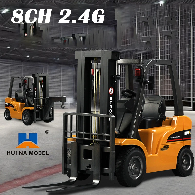 

Huina 577 Rc Forklift Simulation Metal Lifting Crane 8 Channel Electric Car Toy Engineering Vehicle model Toys for children Gift
