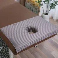 Serviette en coton doux avec trou pour le visage, couverture de lit et de table, traitement de massage, salon de beauté, SPA, 70x50cm 3