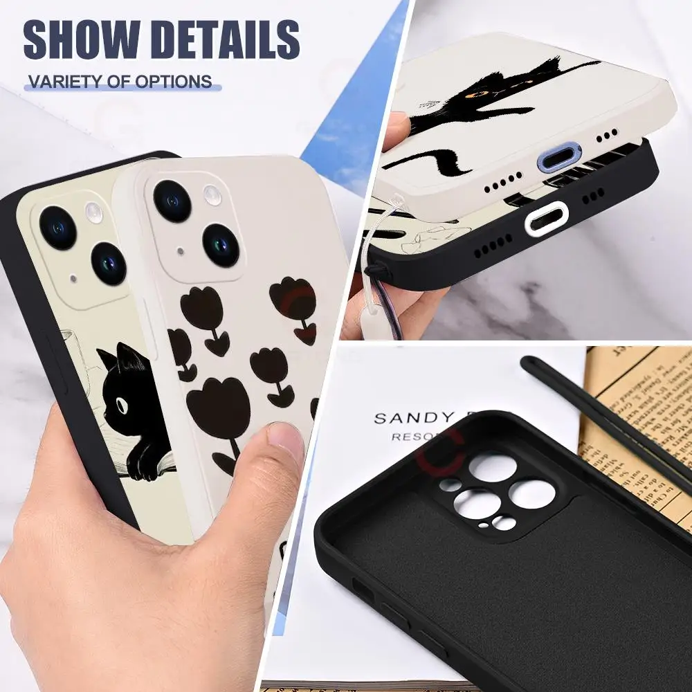 Funda de silicona líquida para iPhone 15 Pro Max, funda con