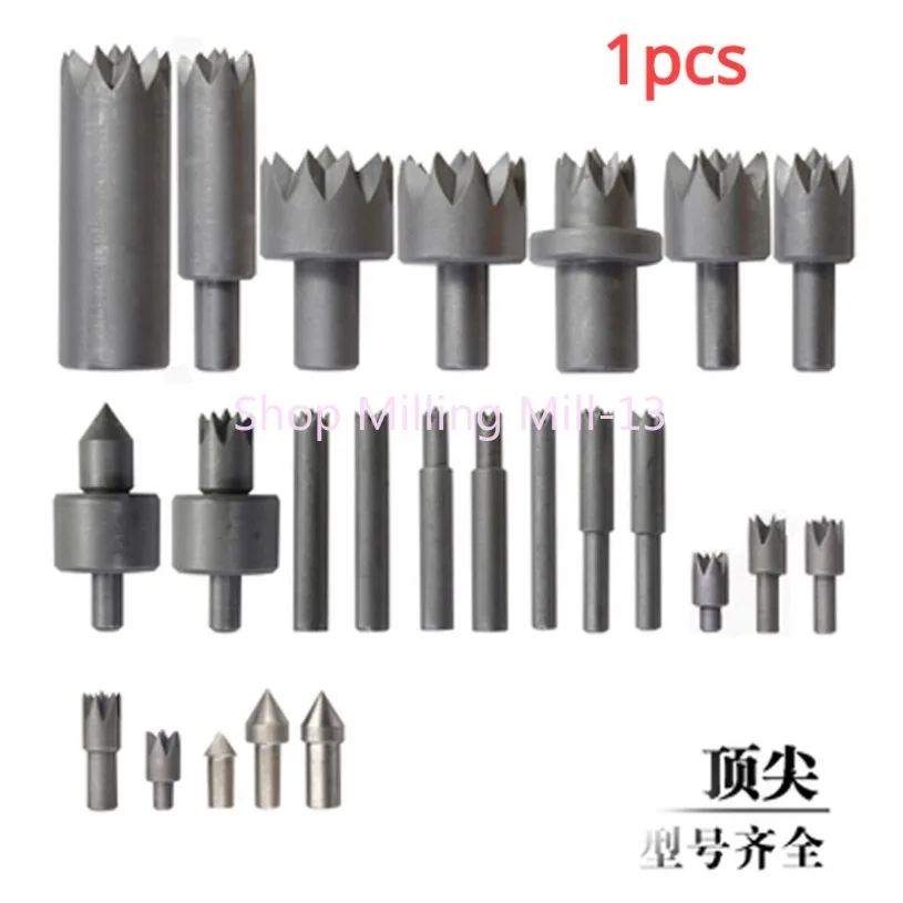Woodworking Lathe Accessories Plum Blossom Thimble Top Bead Chuck Tail Rotary Tool Rest Miniature Small Straight Handle Tail 1pc