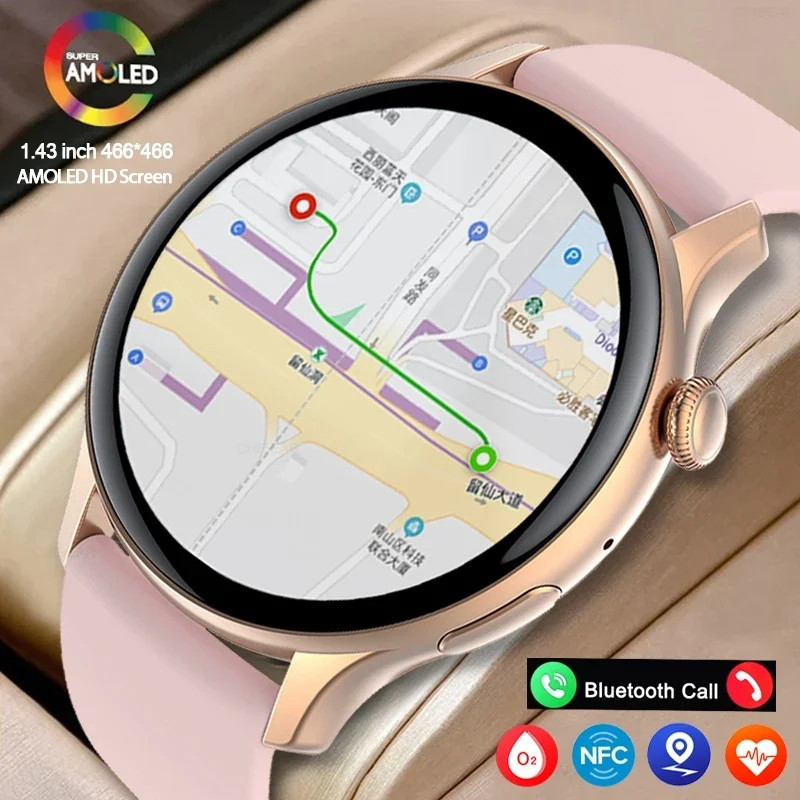 

2024 True AMOLED Smart Watch Ladies Screen Always Show Time 466*466 HD Health Tracker Voice Calling Smartwatch Women For Xiaomi