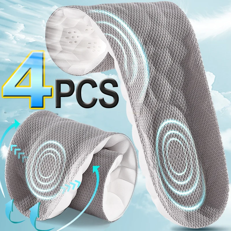 

2/4pcs High Elastic Shock-absorbing Sports Insole Sneakers Shoes Pads Memory Sponge Sole Cushion Arch Support Inserts Insoles