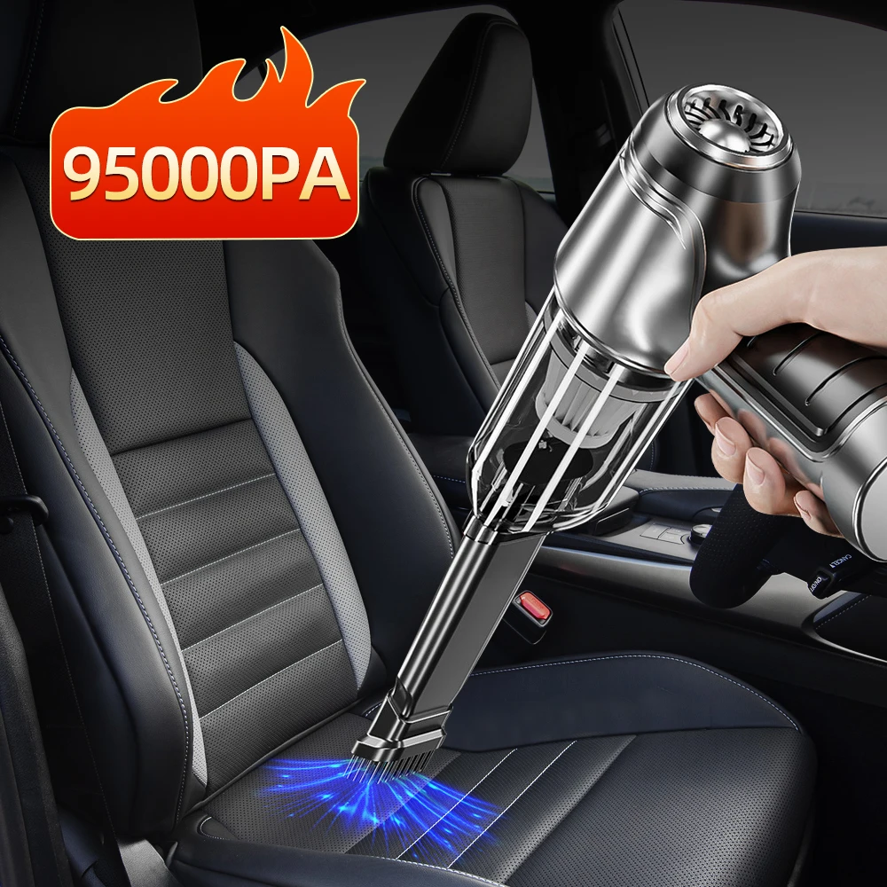 95000PaWirelessCarVacuumCleanerStrongSuctionHandheldVacuum
