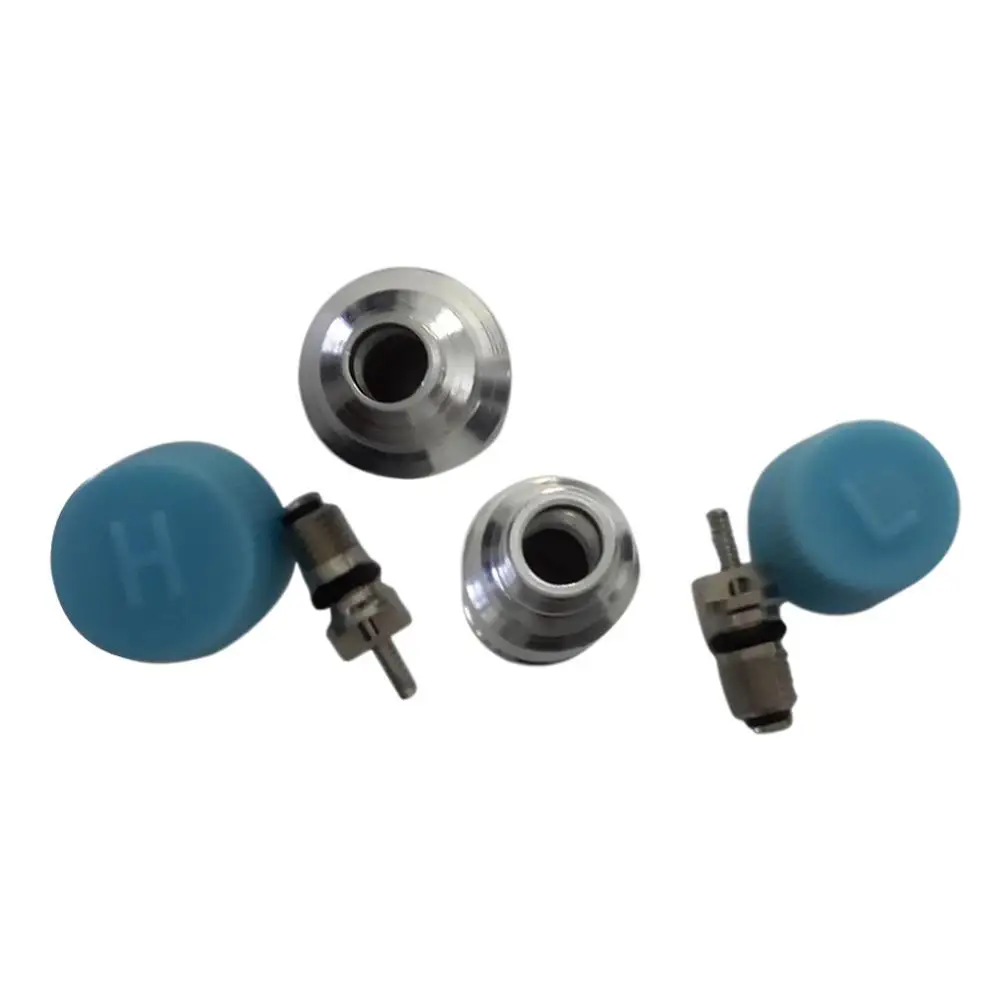 High Low Side Service Port With JRA Valve Core And Cap AC System Charging Port Caps For Car A/C Air Conditioning Pipeline