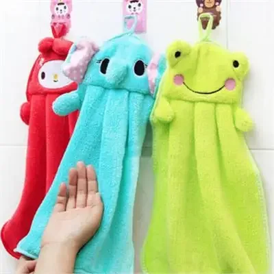 Cute Hanging Hand Towels Bathroom Kitchen Plush Absorbent Dishcloths