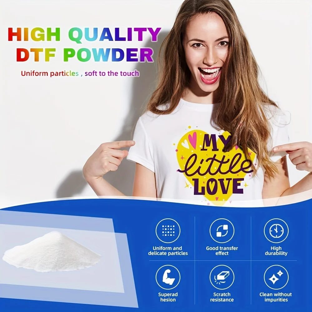 DTF Powder 300g Hot Melt DTF Transfer Adhesive Powder For Transfer Ink For Direct To Film Printing On All Fabric