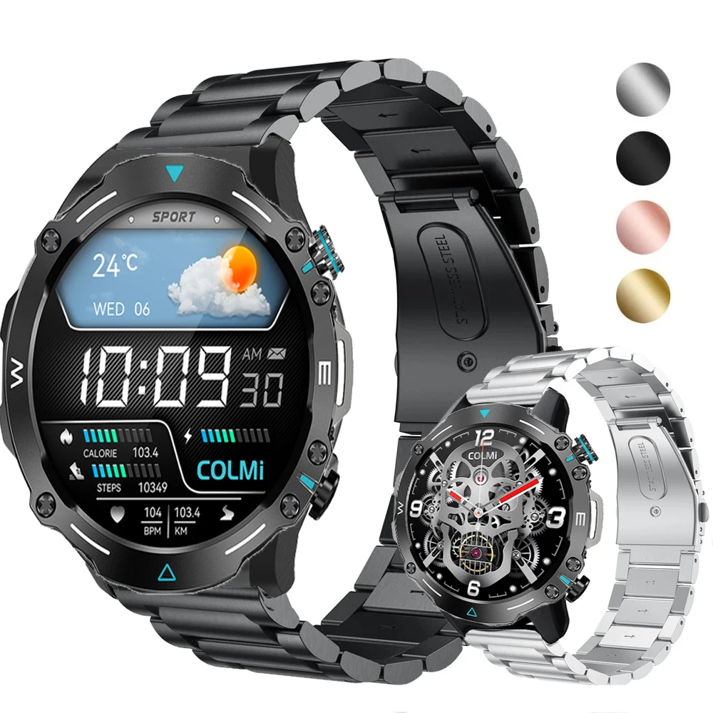 COLMI M42 M41 스마트워치용 시계 팔찌 스트랩, 스테인레스 스틸 밴드, 금속 Correa 손목 밴드, 22mm
