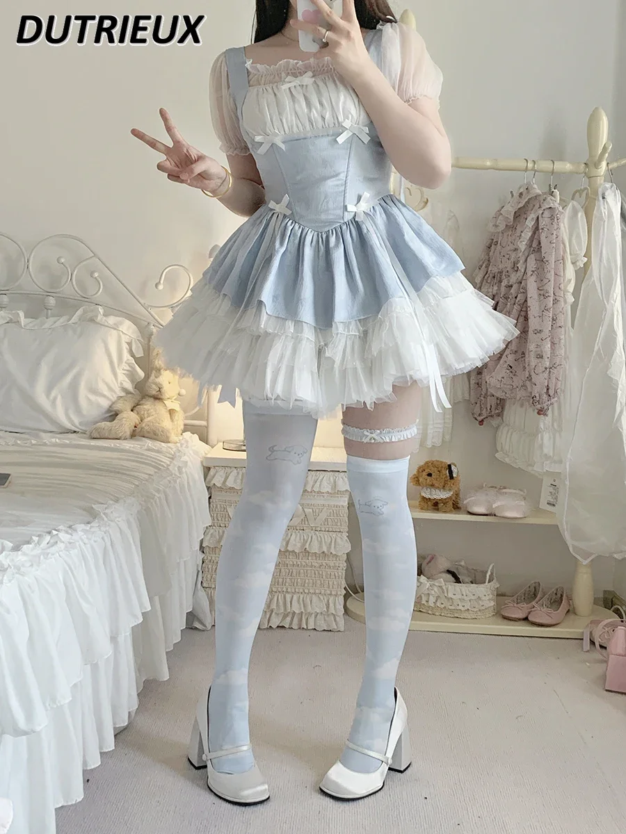 Lolita Socks for Women 2024 Summer New Long Velvet Print Knee Socks Cute Lolita Stockings Japanese Sweet Kawaii Long Socks Femme