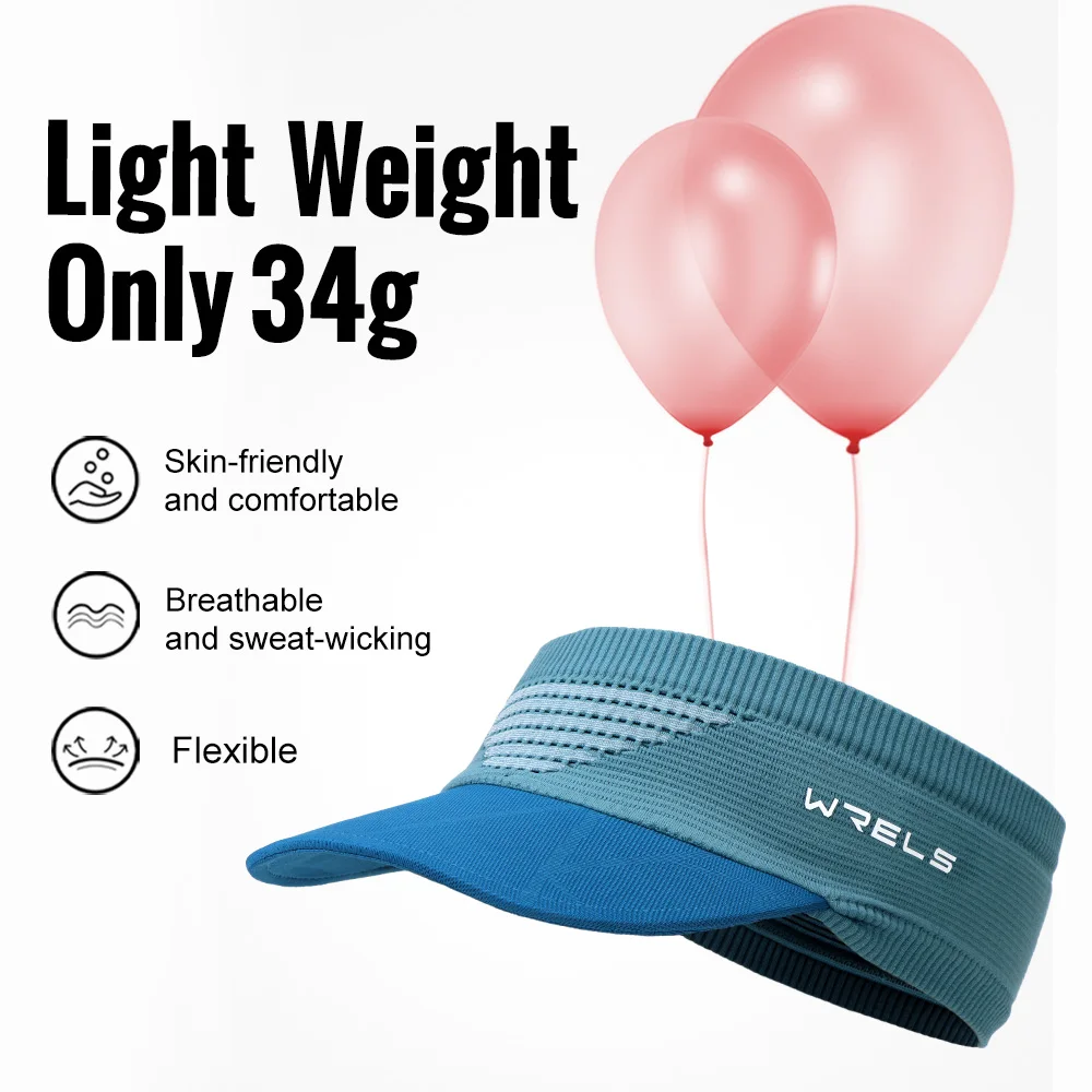 WRELS Anti-UV Empty Top Hat Breathable Quick-Drying Outdoor Sports Visor Caps Foldable Beach Golf Tennis Bicycle Sunshade Hat