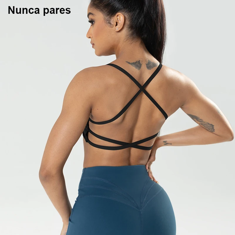 Seamless Female Underwear Scoop Neck Open Back Yoga Bra Sports