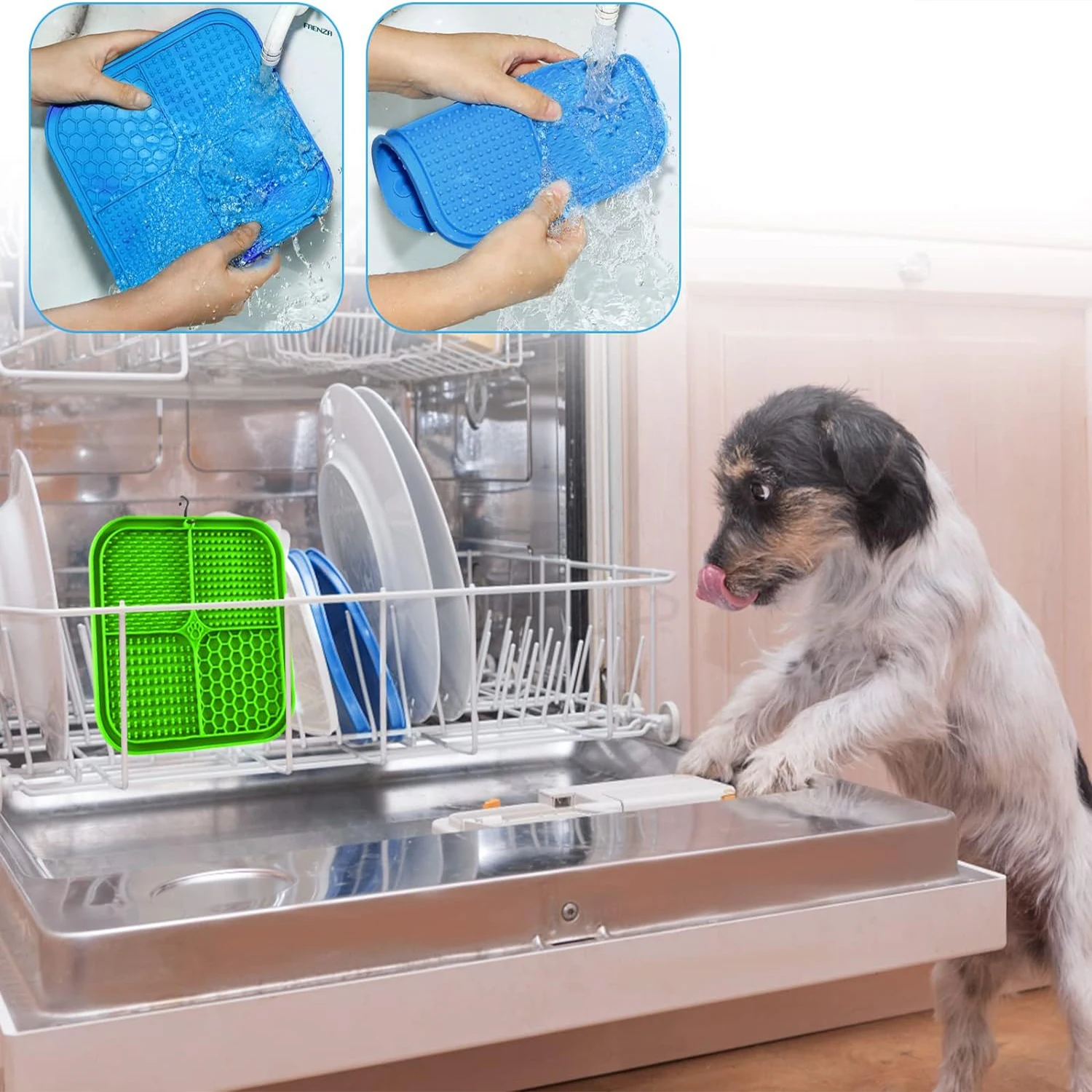 Pet Placemat Dog Lick Mats Cat Slow Feeding Mat Cats Dogs Grooming and Training Feeding Supplies Silicone Eating Slowly Food Pad 4