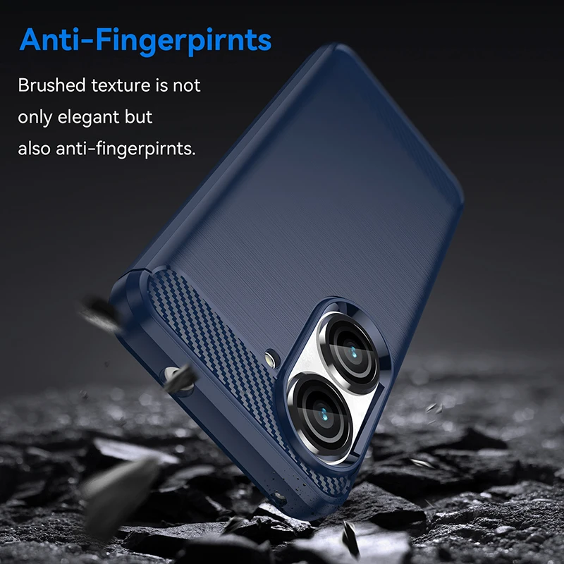 Luxury Silicone Shockproof Carbon Fiber Back Soft Phone Case