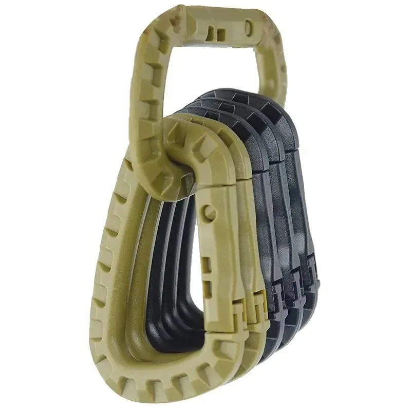 4Pcs Tactical Plastic Steel Quick Hook Webbing Grimlock Lock Keychain Carabiner, Outdoor Backpack Karabiner Buckle, Carabiner Clips, Keychain Carabiner